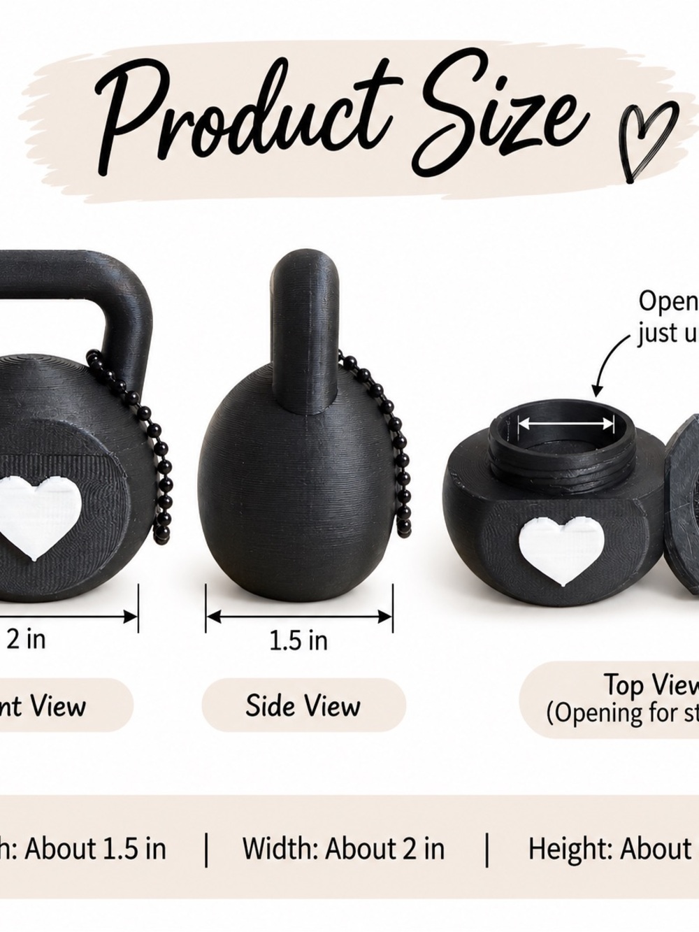 Kettlebell Jewelry Holder 3D Printed with defects
